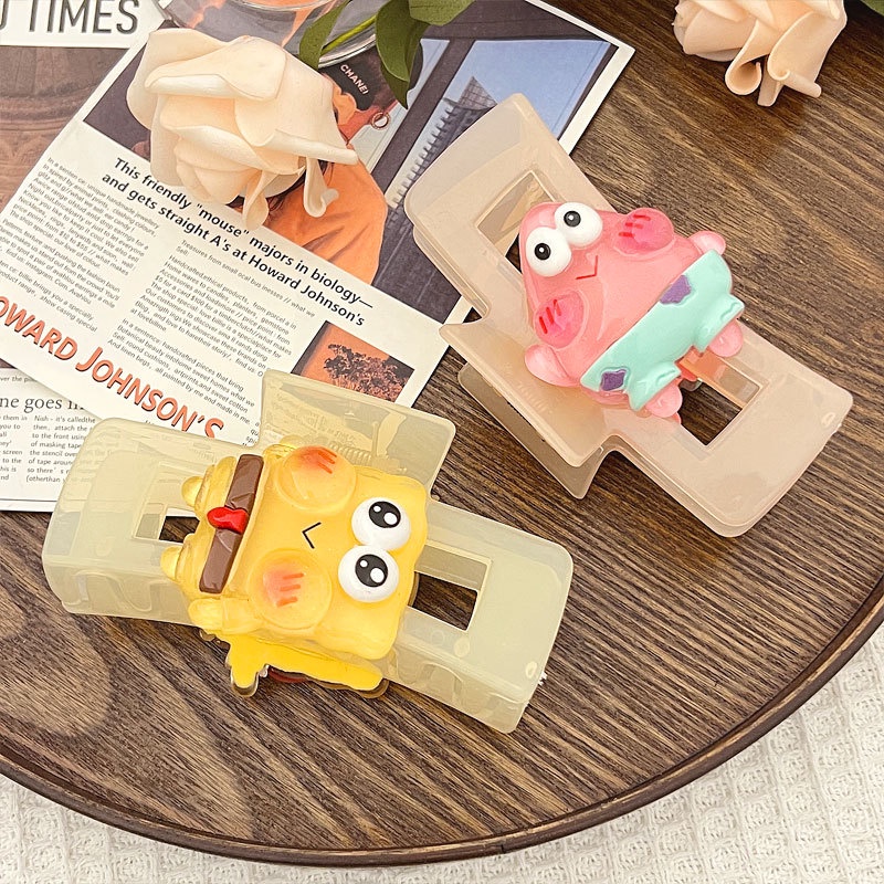 Kẹp Tóc Hoạt Hình SpongeBob 2023 Dạng Thạch Trong Suốt Ba Chiều