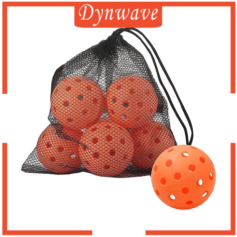 Set 6 Quả Bóng Pickleball 74mm Kèm Túi Lưới Cho Tennis / Gỗ / Bê Tông