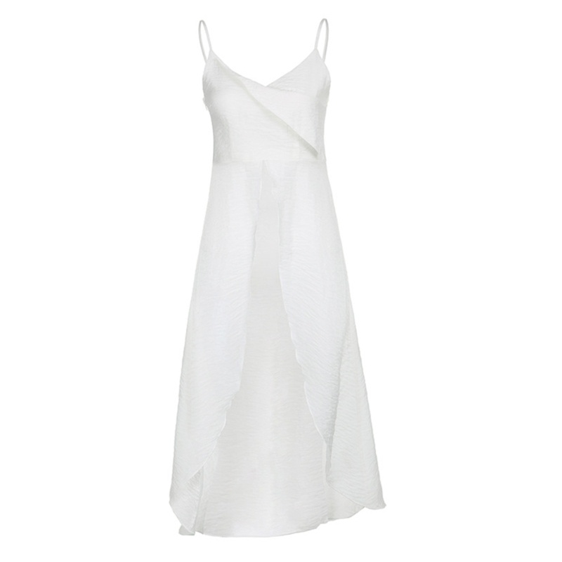 Áo Hai Dây Cổ Chữ V Nhún Bèo Màu Sắc Trơn Thời Trang Cho Nữ