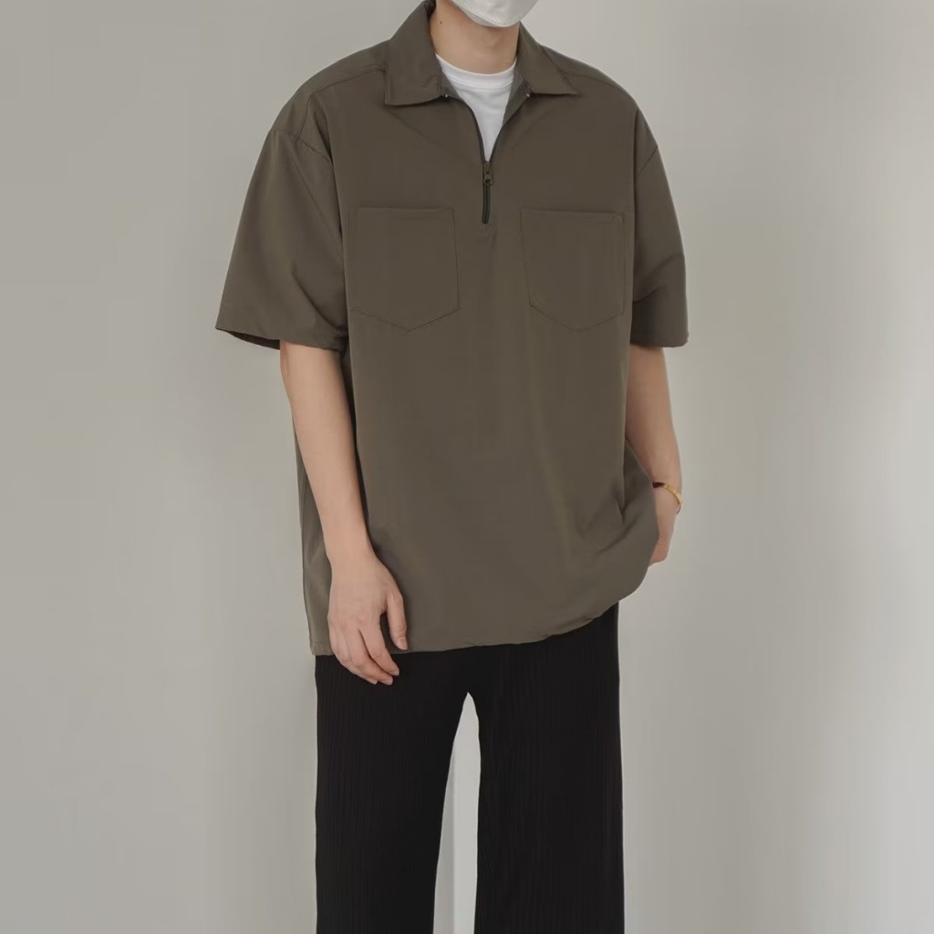 Áo Thun Polo Màu Trơn Phong Cách Hàn Quốc Thời Trang Mùa Hè Cho Nam