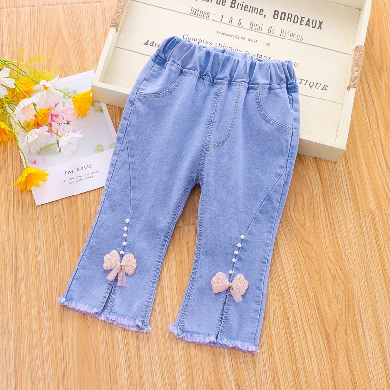 Quần Jeans Lửng Thời Trang Mùa Hè Dành Cho Bé Gái M1GY