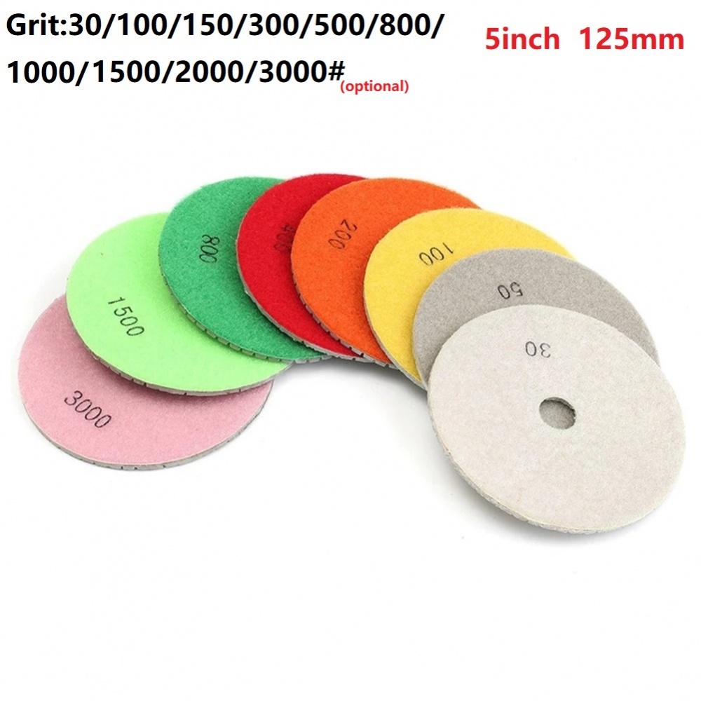 Đĩa Đánh Bóng Bề Mặt Bê Tông / Ướt Linh Hoạt 125mm 5Inch