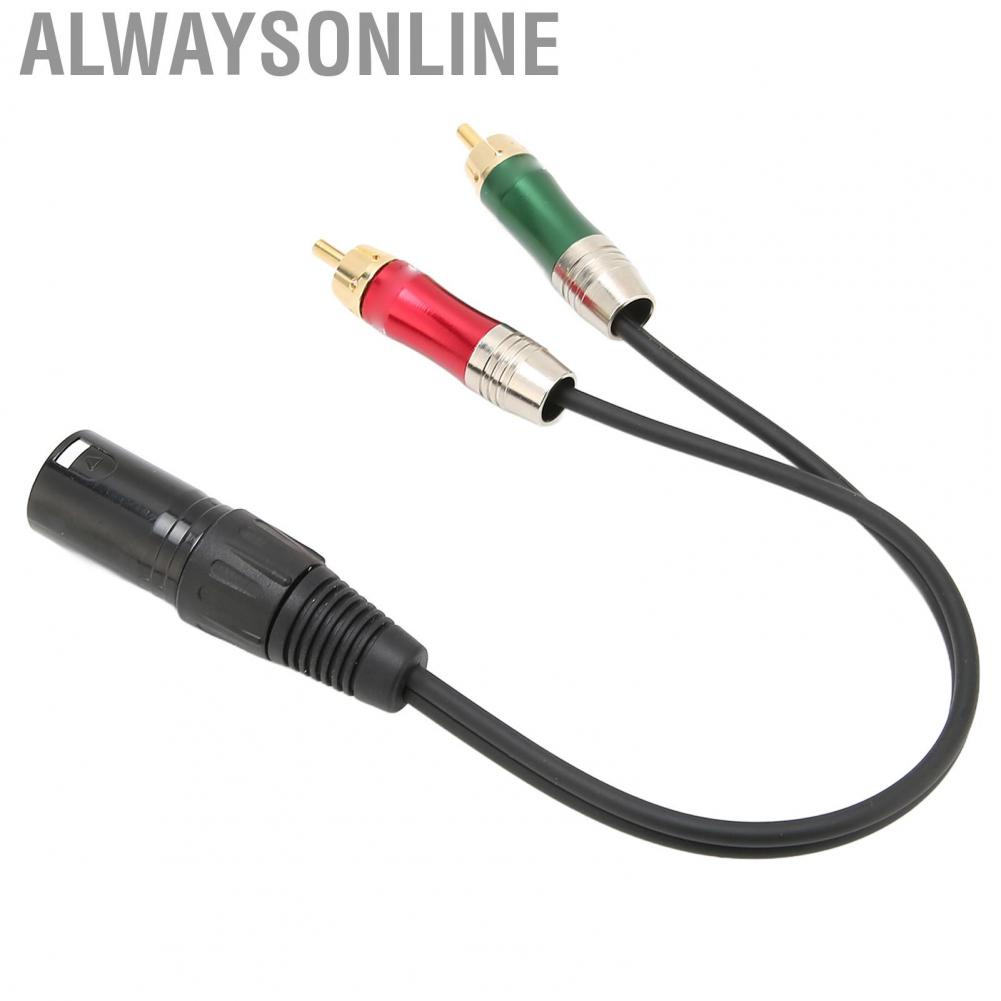 Alwaysonline Microphone Splitter Wire  High Fidelity Stereo XLR To 2 RCA Male Cable Lossless Universal for TV DVD