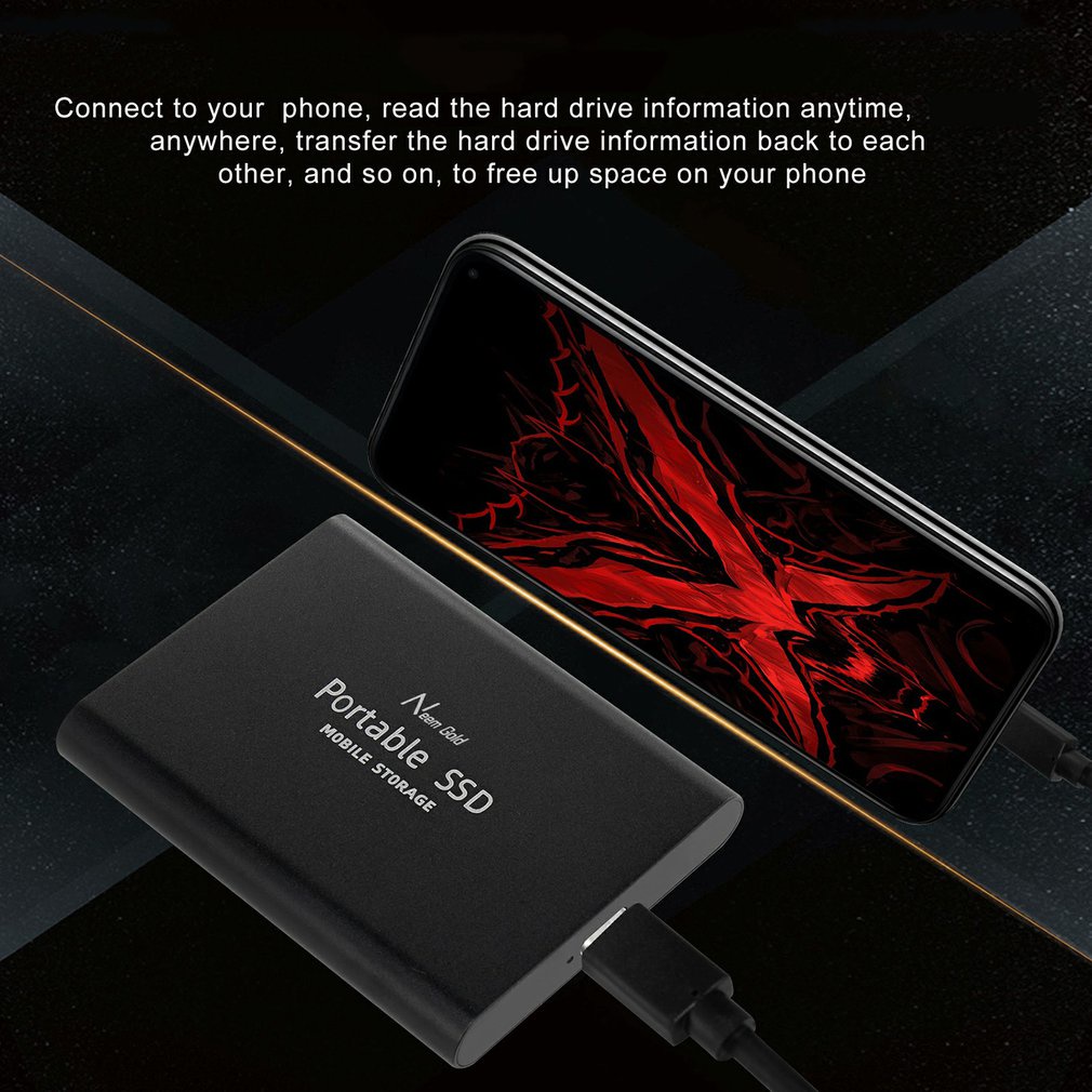 2Tb Mobile Hard Disk Usb 3.1 High-Speed Portable Drive Box Ssd Solid State External Hardisk [Q/6]