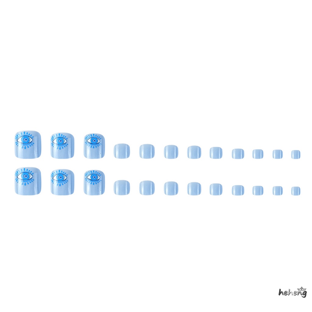 Móng Chân Giả Họa Tiết Mắt Xanh Dương Thoải Mái Chạm Cảm Ứng Như Tự Nhiên