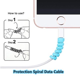 Phụ kiện bảo vệ dây cáp sạc usb hình xoắn ốc cho iphone android