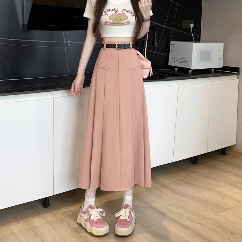 Chân Váy Chữ a Xếp Li Lưng Cao Thời Trang