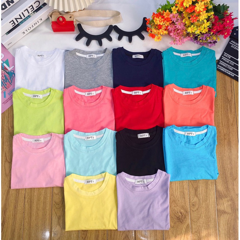 Áo thun bé gái trơn màu dễ phối với quần legging cho bé từ 10~40kg ,