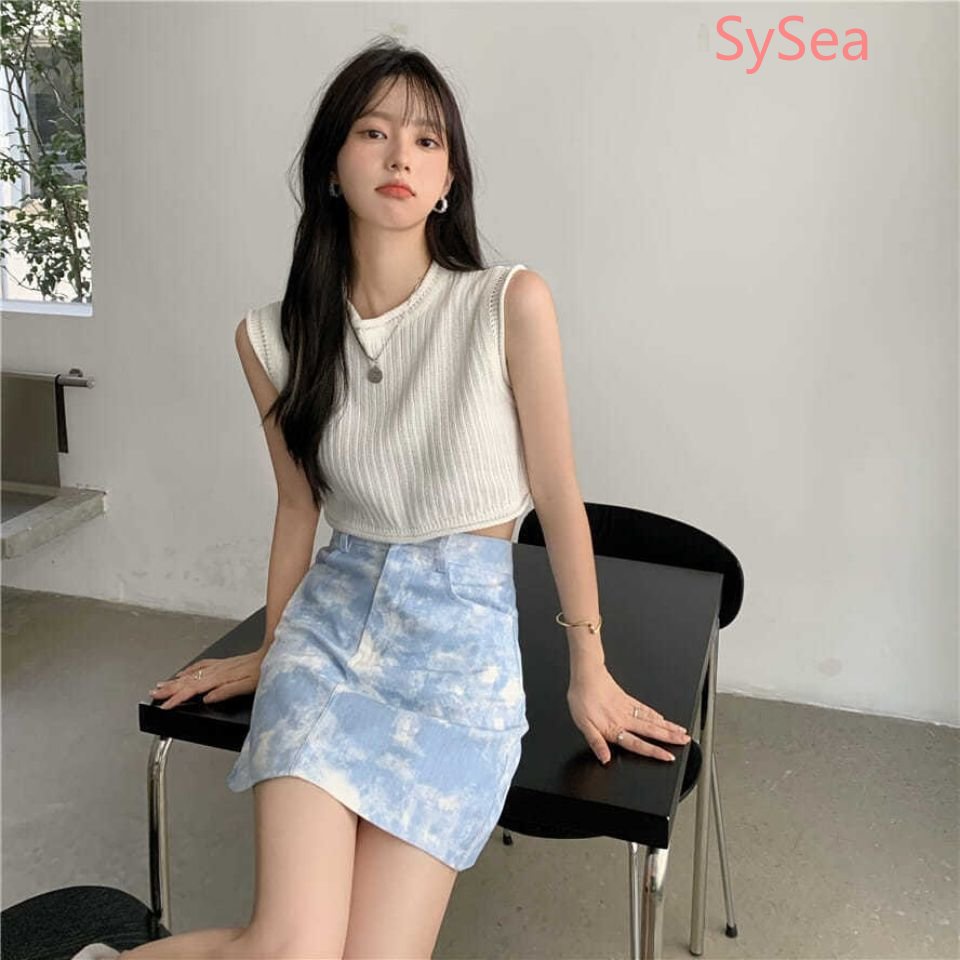 Áo Dệt Kim Không Tay Plus Size Phong Cách Hàn Quốc Cho Nữ