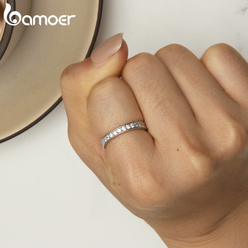 Bamoer Bông Tai bạc 925 Lấp Lánh Thời Trang Cho Nữ