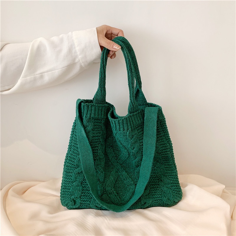 Túi Đeo Vai Đan Len Phong Cách Retro Thanh Lịch Thời Trang Cho Nữ