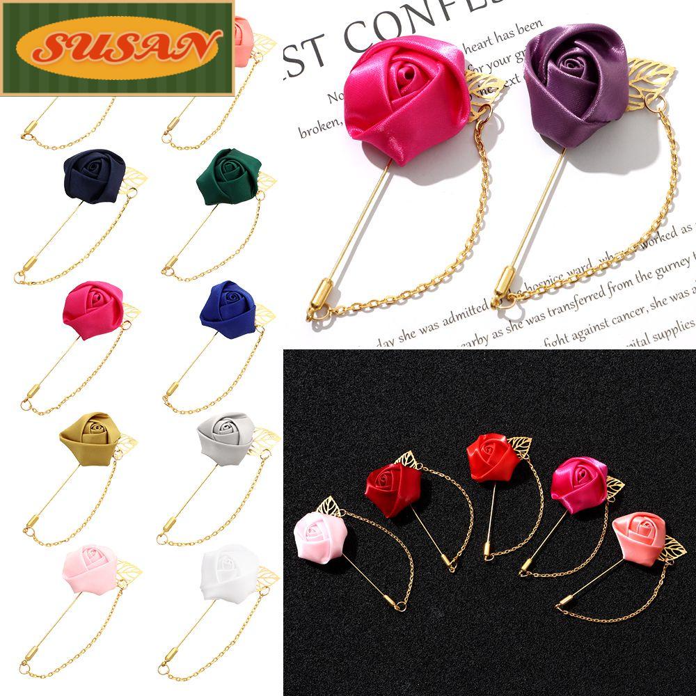 Ghim Cài Áo Hình Hoa Hồng Đính Đá Nhân Tạo Thời Trang Cho Nữ