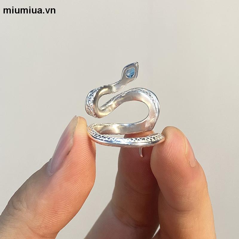 miumiuaNhẫn Hình Rắn Bằng Kim Loại Có Thể Điều Chỉnh Kích Cỡ