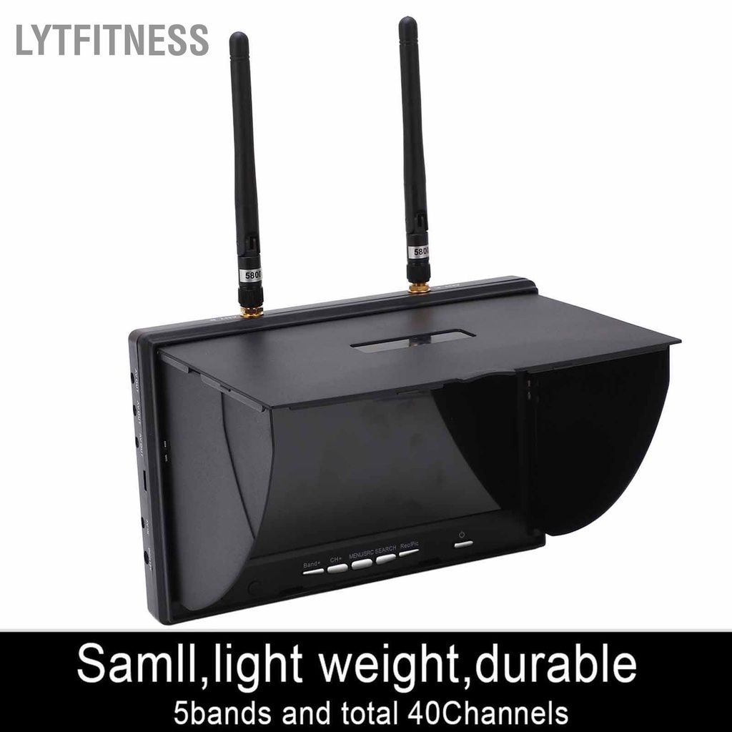 LYTFitness Màn hình nhận màn LCD 7 inch 5 8 GHz 40 kênh cho FPV Drone Quadcopter US Plug 100-240V