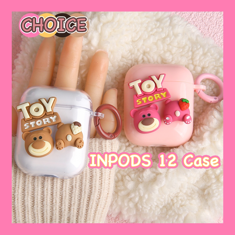 Vỏ Bảo Vệ Hộp Sạc Tai Nghe AirPods 12 Bằng TPU Dẻo Họa Tiết Hoạt Hình Chú Gấu &amp; Dâu T