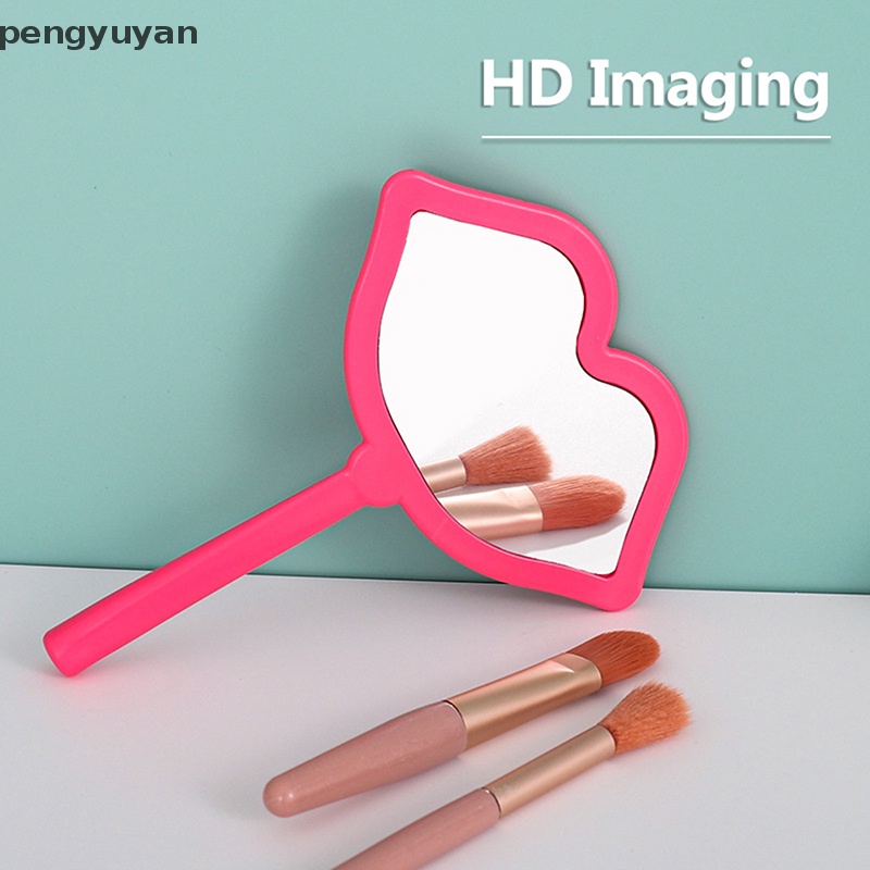[pengyuyan] Gương Trang Điểm Cầm Tay Thiết Kế Nhỏ Gọn Có Gương Trang Điểm Hình Đôi Môi Dành Cho Nữ [Mới]