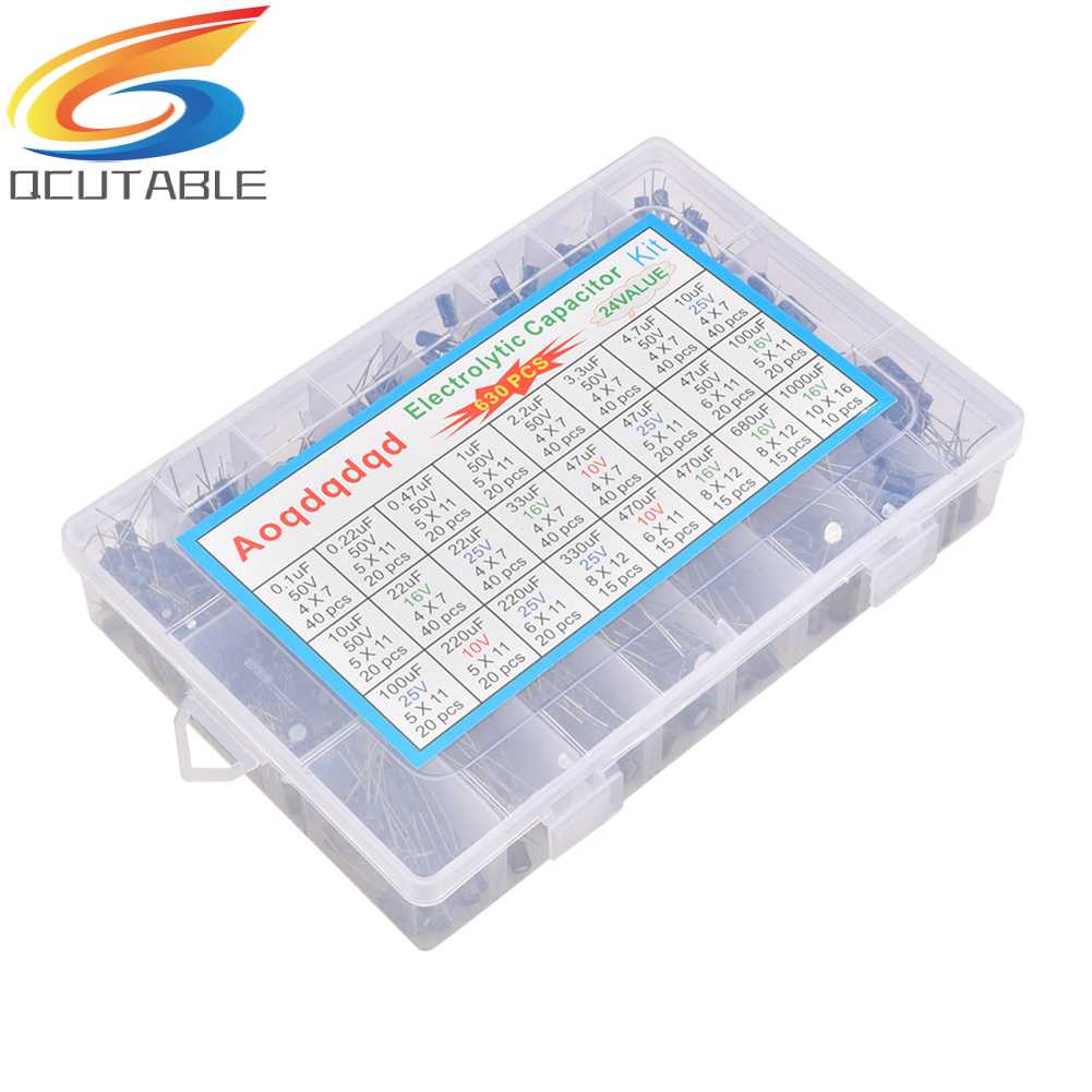 Set 630 Tụ Điện Kim Loại 24Values 0.1uF 1000uF Chuyên Dụng