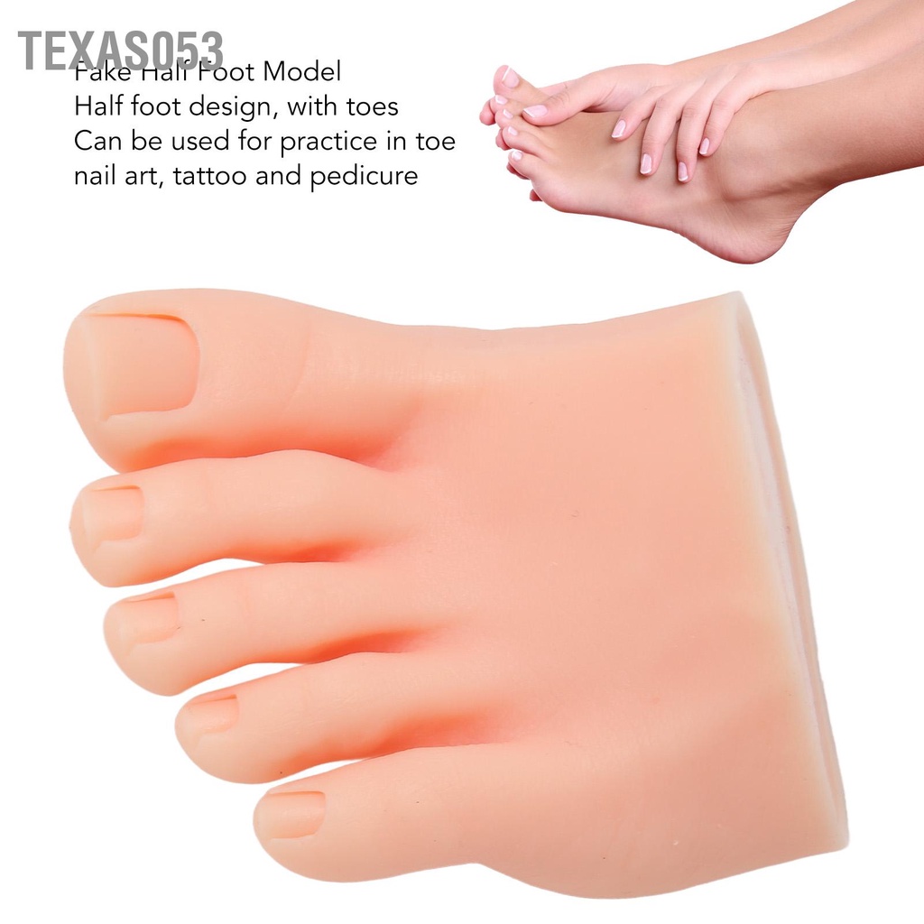 Texas053 Móng Tay Nghệ Thuật Huấn Luyện Màn Hình Giả Nửa Chân Mẫu Màu Da Sáng Xăm Thực Hành Ốp