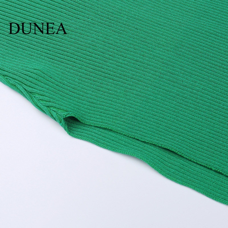 DUNEA Đầm Dệt Kim Lệch Vai Phong Cách Mỹ Thời Trang Cho Nữ