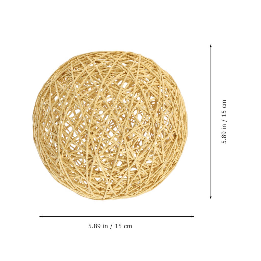 Bộ 2 Chụp Đèn Treo Trần Nhà Bằng Cotton Lanh Màu Vàng Kích Thước 15x15cm Độc Đáo Trang Trí Nhà Cửa / Văn Phòng