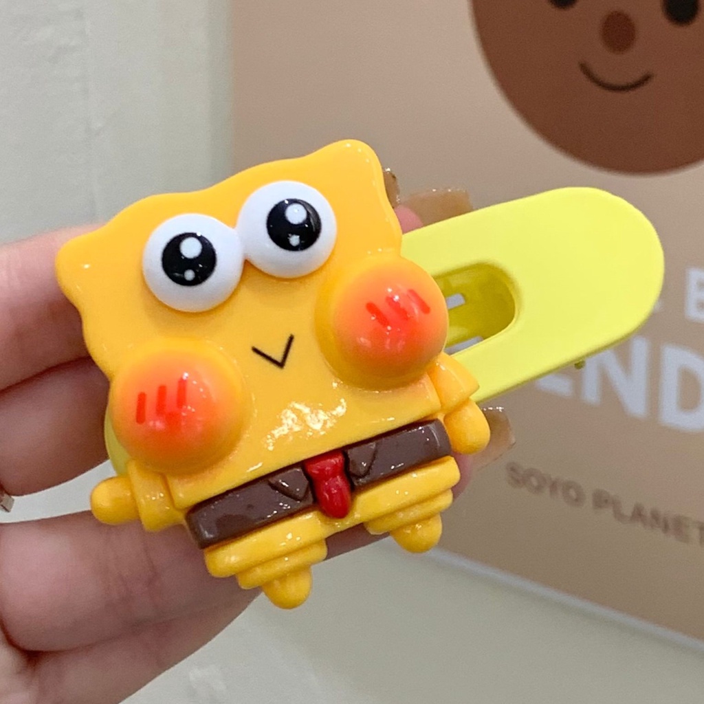 Kẹp Tóc Mái Ngang Hình SpongeBob Phong Cách Hàn Quốc Nhật Bản Dễ Thương Cho Nữ