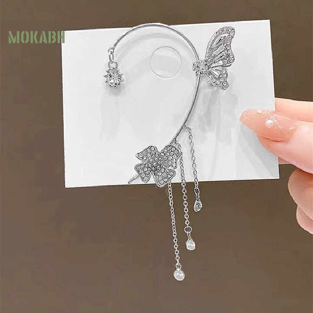 1 Khuyên Đeo Vành Tai Không Cần Xỏ Lỗ Hình Học Đính Đá Zircon Sang Trọng