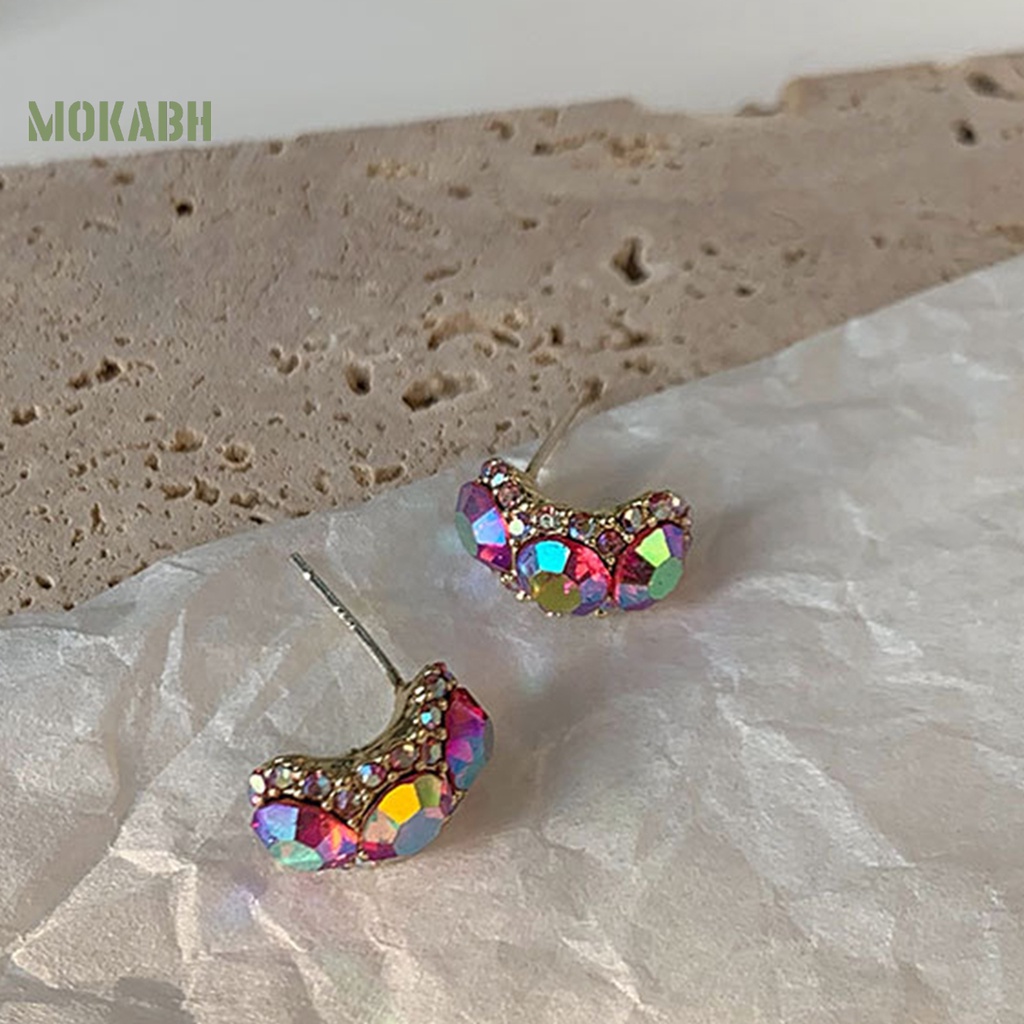 1 Đôi Bông Tai Đính Đá Zircon Sang Trọng Không Phai Màu Thời Trang Cho Nữ