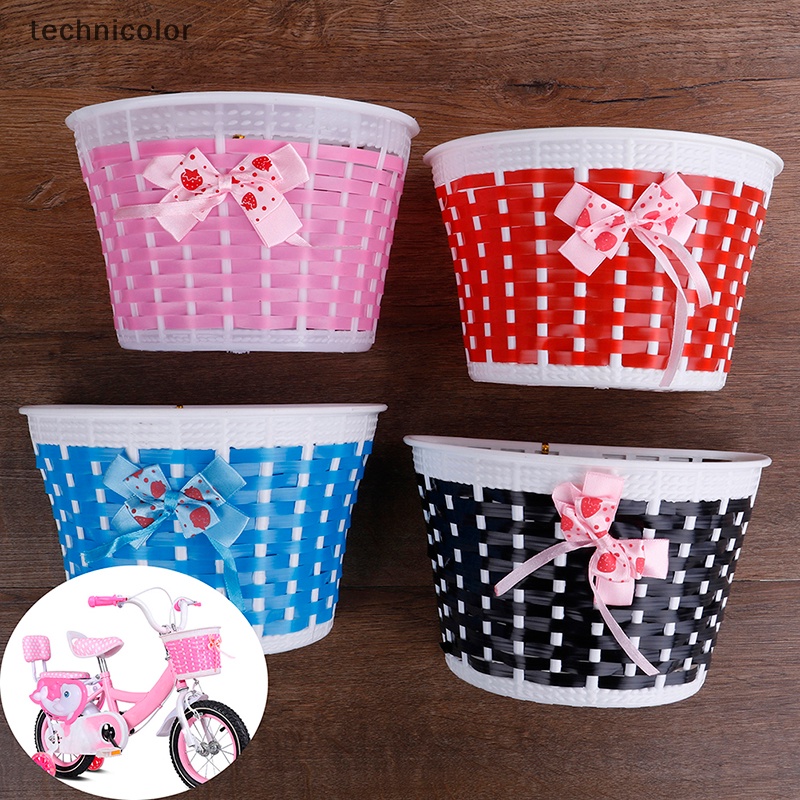 Giỏ Đựng Đồ Gắn Phía Trước Xe Đạp Đính Nơ Xinh Xắn Cho Bé Gái