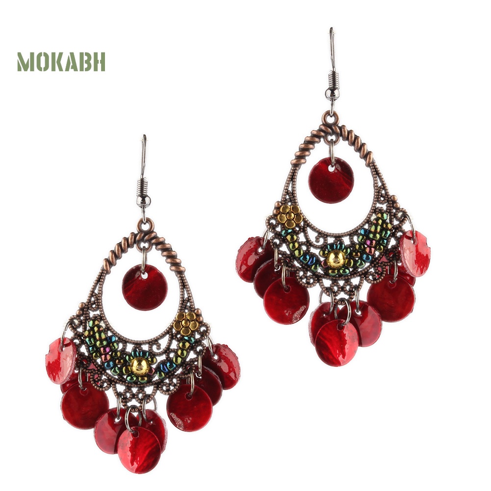 Bông Tai Hình Đĩa Tròn Phong Cách Bohemian Thời Trang Cho Nữ