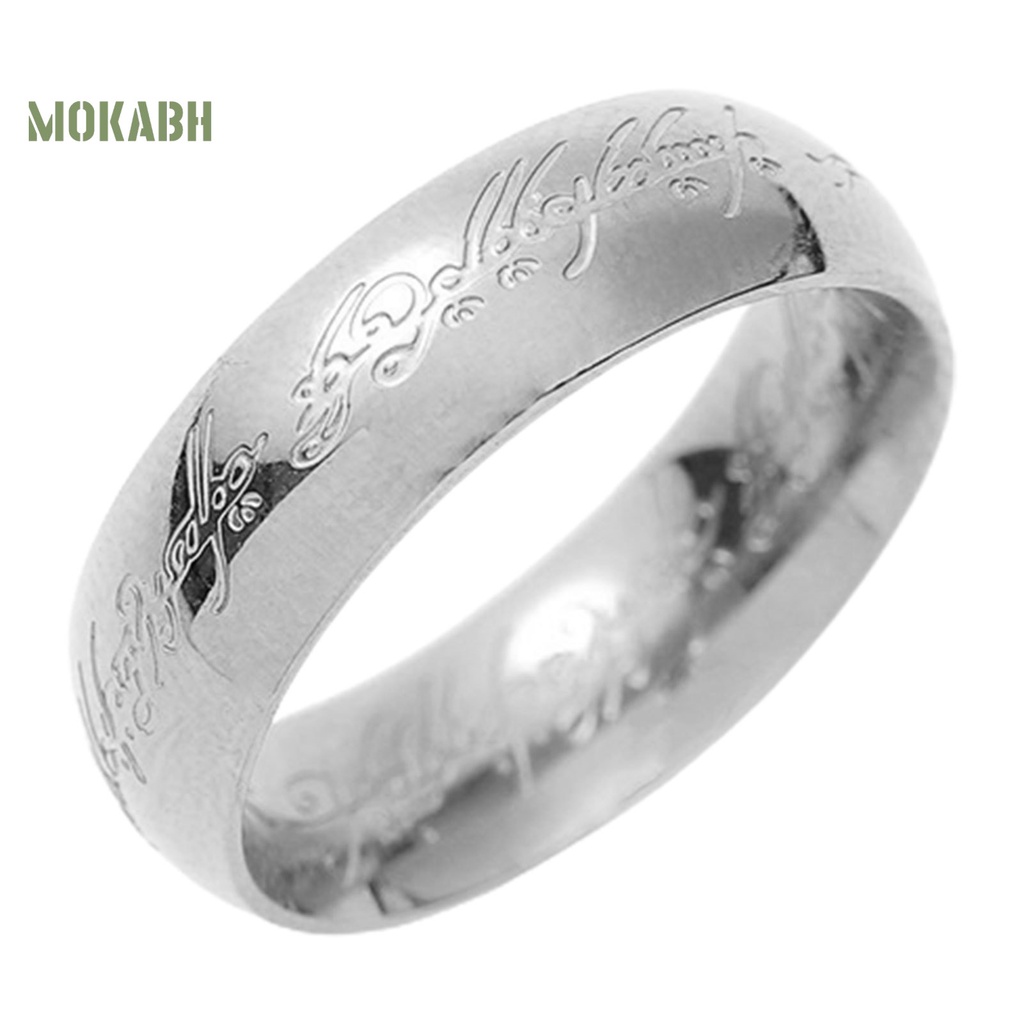 [Mới] Nhẫn Đánh Bóng Chạm Khắc Tinh Xảo Sáng Bóng Chống Lưỡi Màu Đen / Vàng / Bạc Âu Mỹ Cho Nam