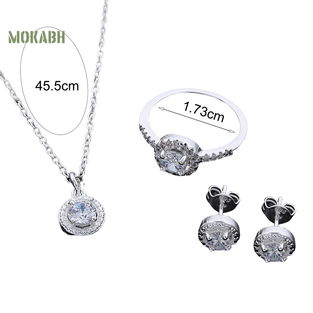 1 Set Vòng cổ / Nhẫn / Bông Tai Đính Đá Lấp Lánh Sang Trọng Cho Nữ