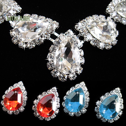 Bộ Vòng cổ + Bông Tai Hình Giọt Nước Đính Đá Pha Lê Sang Trọng