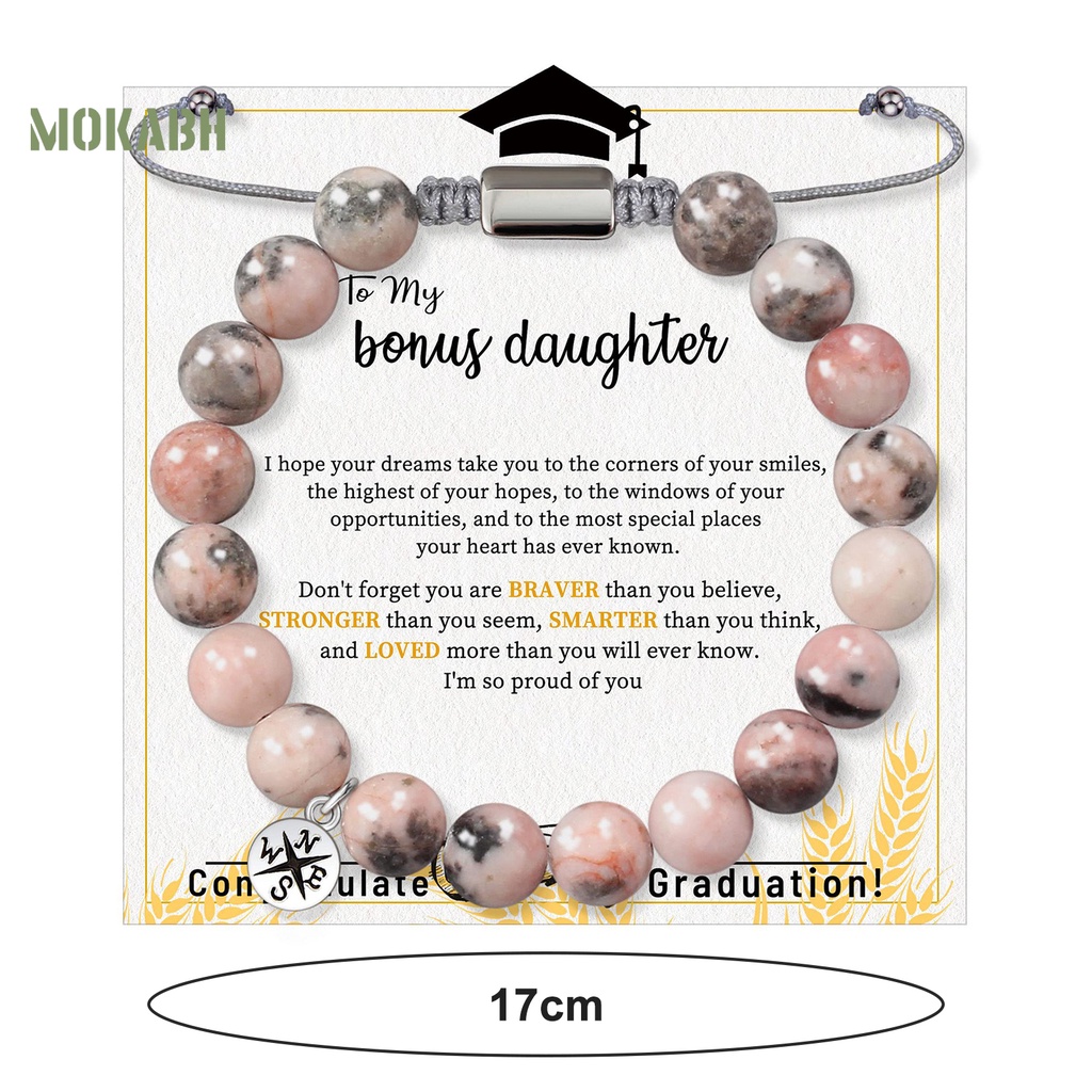 Vòng Tay Chuỗi Hạt Đá Tự Nhiên 8MM Màu Hồng Xinh Xắn Có Thể Điều Chỉnh Kích Thước