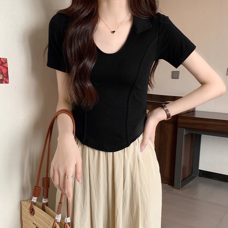 Áo polo Ngắn Tay Dáng Ôm Thiết Kế Mới Thời Trang Mùa Hè Dành Cho Nữ