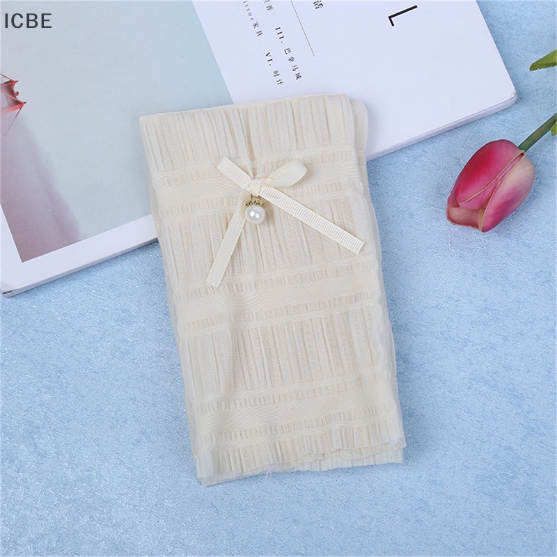 Găng Cánh Tay Dài Vải Lụa Lạnh Phối Ren Chống Tia UV Thời Trang Mùa Hè