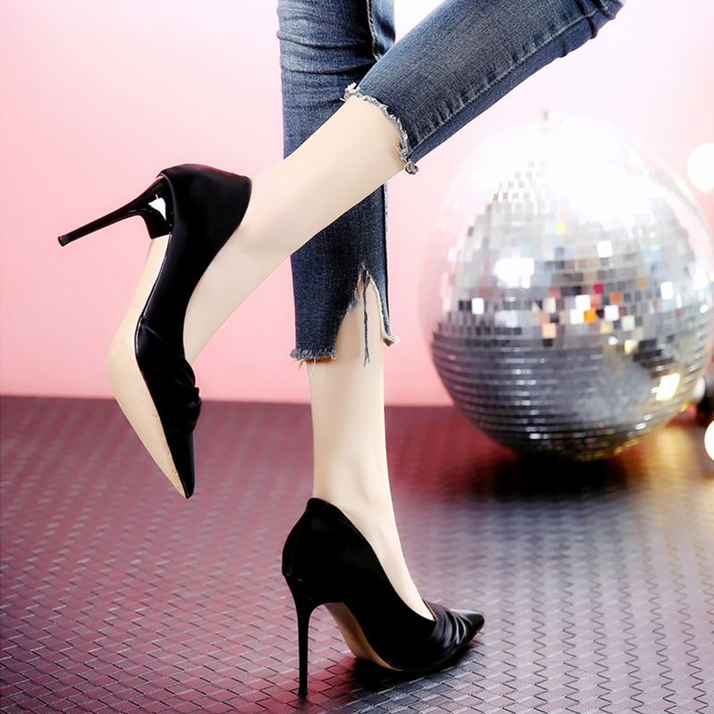 Giày Cao Gót Mũi Nhọn Thiết Kế Mới Mỏng Thời Trang Theo Phong Cách Pháp Cho Nữ