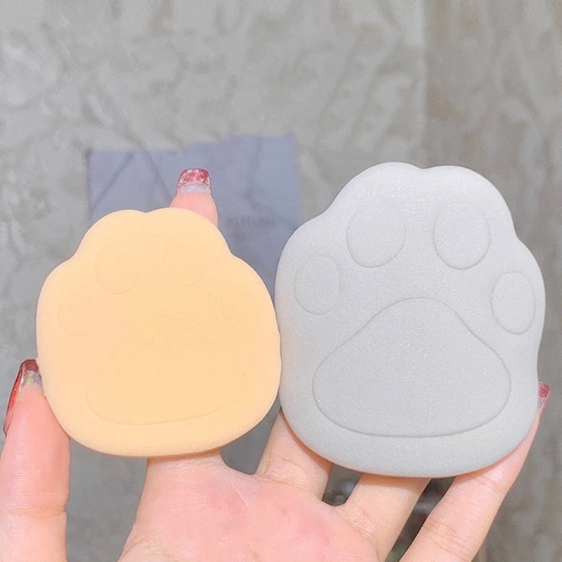 Mút Tán Kem Nền Trang Điểm Hình Dấu Chân Mèo Siêu Mềm Dùng Được Cả Khi Ướt Và Khô