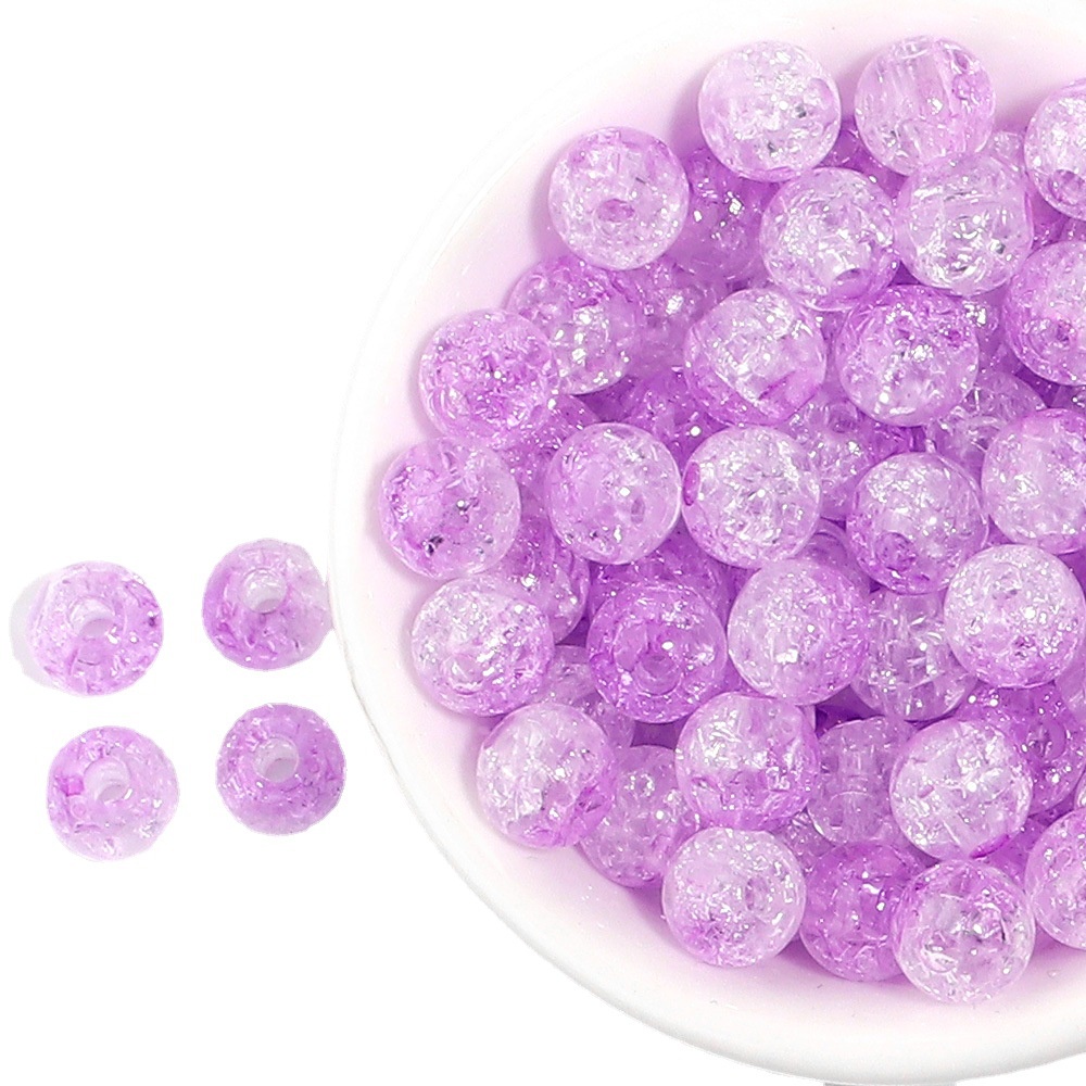 Set 50 Hạt Nhựa Acrylic Trong Suốt Hình Bông Hoa 8 / 10 / 12mm Làm Đồ Trang Sức Thủ Công