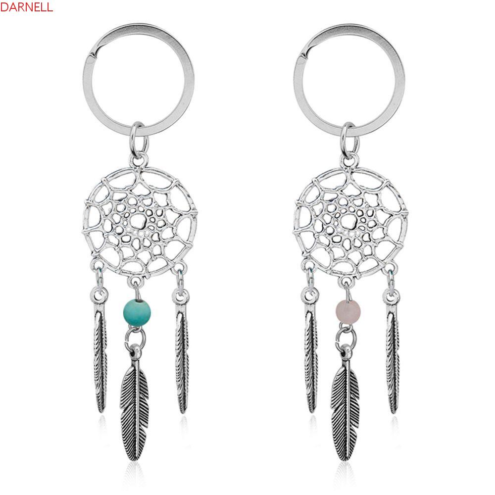 1 Móc Khóa Hình Dream Catcher Màu Hồng / Xanh Lá Phong Cách Vintage