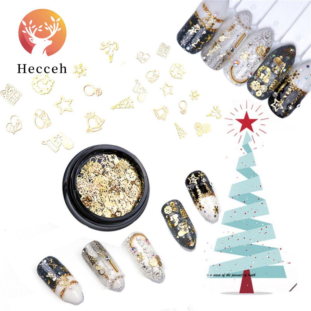 Miếng Dán Trang Trí Móng Tay Siêu Mỏng Bằng Kim Loại Thiết Kế Giáng Sinh Mới