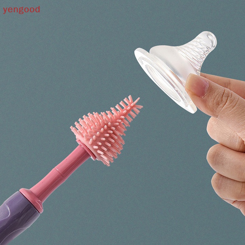 Bàn Chải Silicone Vệ Sinh Bình Nước Xoay 360 Độ Tiện Dụng° Bàn Chải Vệ Sinh Núm Vú Giả Xoay Được Tiện Dụng Cho Bé