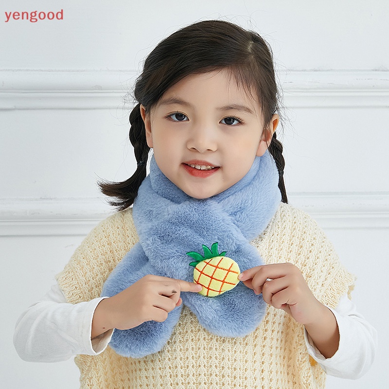 Khăn Choàng Lông Xù Dày Dặn Ấm Áp Kiểu Hoạt Hình Đáng Yêu Cho Bé Mùa Thu Đông