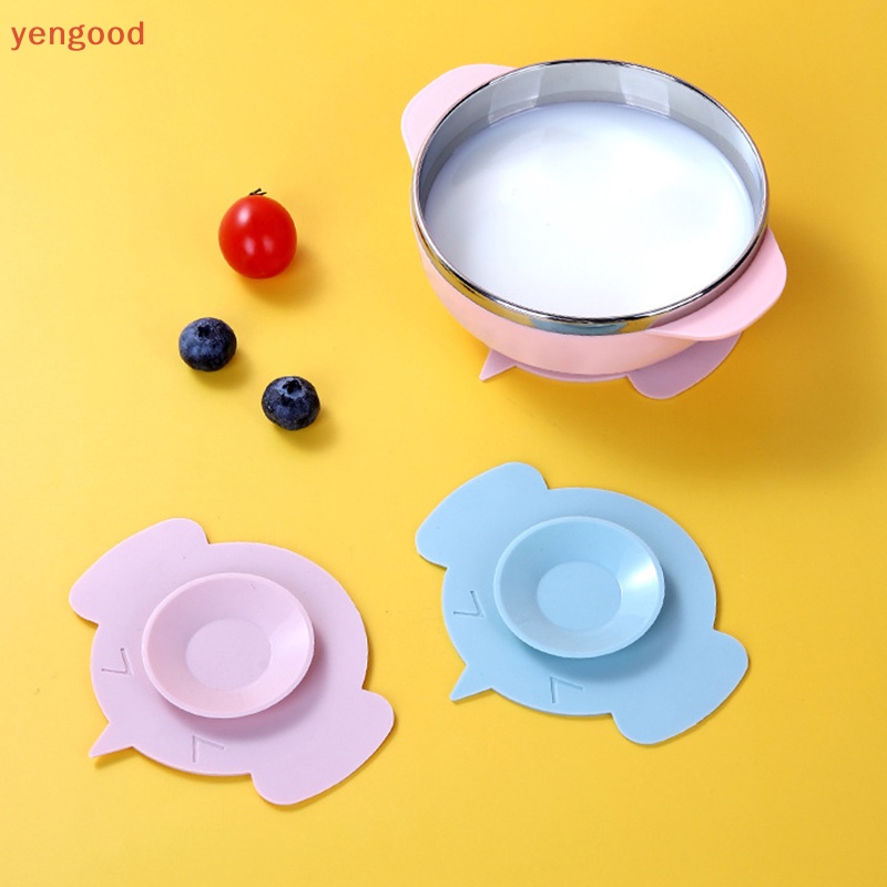 (YGD) Cốc Silicon Hai Mặt Cố Định Chống Cắt Có Giác Hút Cố Định Bàn Ăn Cho Bé l er