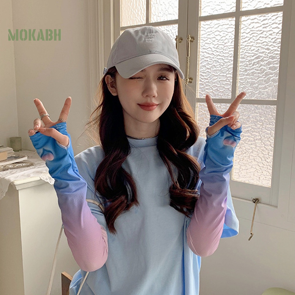 1 Cặp Găng Tay Chống Nắng / Tia UV / Chống Trượt Cách Nhiệt Màu Sắc Tương Phản