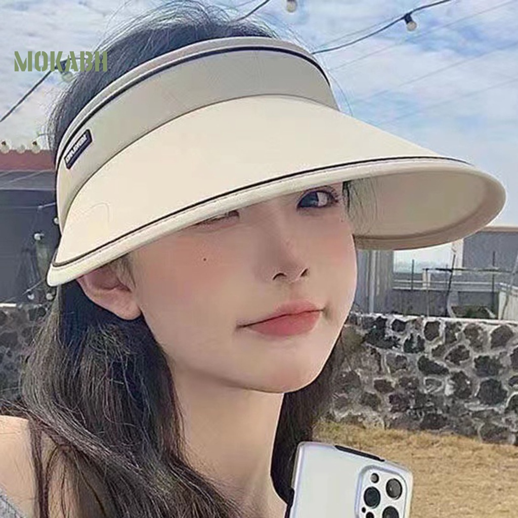 Mũ Vành Rộng Hở Chóp Màu Sắc Trơn Thời Trang Mùa Hè Cho Nữ