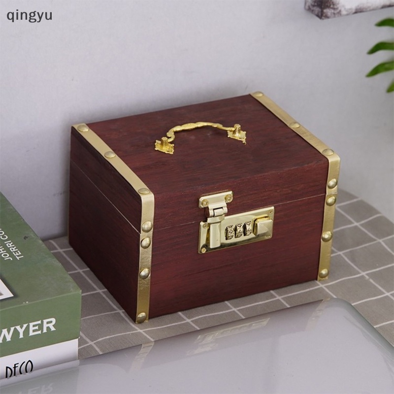 Qingyu Hộp Đựng Tiền Tiết Kiệm Có Khóa Mật Khẩu Phong Cách Vintage