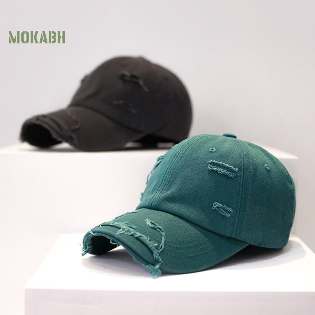 [Mok Abh] Mũ Lưỡi Trai Có Lỗ Hở Chóp Có Thể Điều Chỉnh Được Thời Trang Unisex