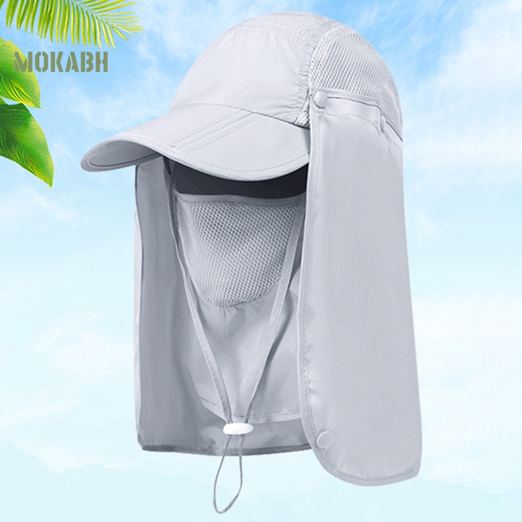 Mũ Bóng Chày Che Nắng Bằng Vải Mềm Nhẹ Thoáng Khí Nhanh Khô Màu Trơn Có Dây Đeo Cổ Cho Nữ