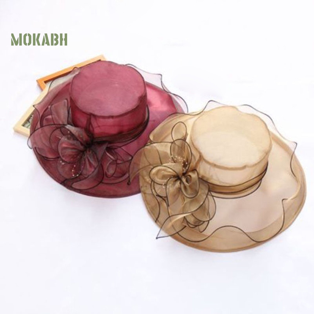 Nón Rộng Vành Đính Hoa Thanh Lịch Cho Nữ