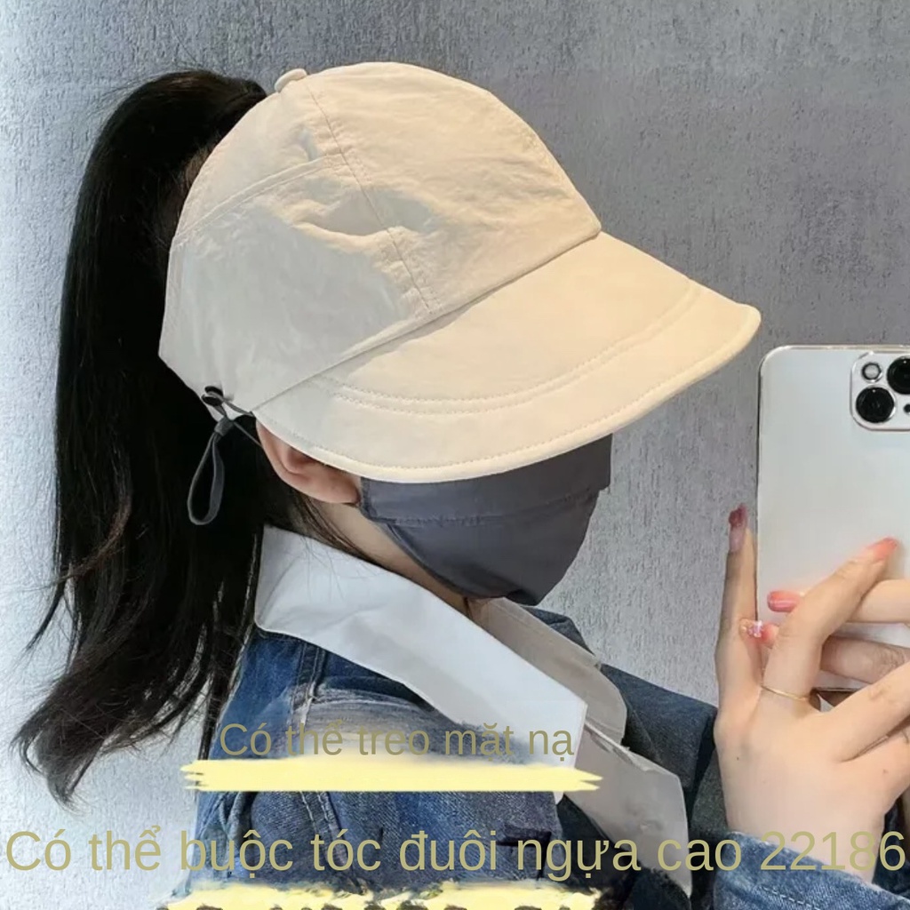 Mũ Bucket Chống Nắng Không Chóp Cột Dây Buộc Tóc Đuôi Ngựa Khô Nhanh Thời Trang Mùa Hè Cho Nữ